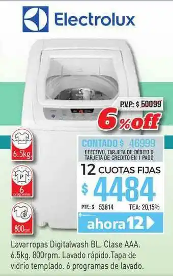 Red del Hogar Electrolux Lavarropas Digitalwash Bl Clase Aaa oferta
