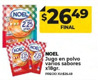 Supermayorista Vital Noel Jugo en Polvo Varios Sabores x 18gr oferta