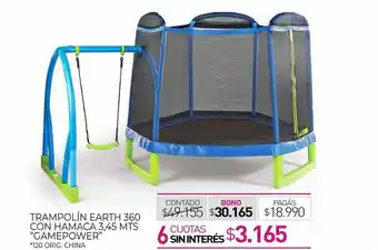Trampolín Earth 360 Con Hamaca 3,45 MTS