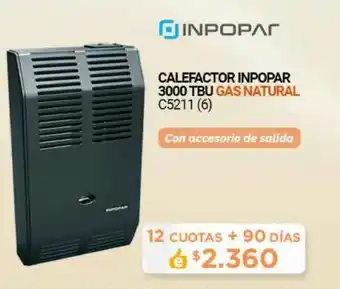 Punto Blu Calefactor Inpopar 3000 Tbu Gas Natural oferta