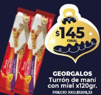 Supermayorista Vital Georgalos Turrón de Maní Con Miel x 120gr oferta