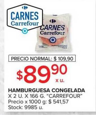 Carrefour Market Hamburguesa Congelada X 2u X 166g oferta