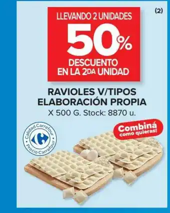 Carrefour Market Ravioles V-Tipos Elaboración Propia X 500g oferta