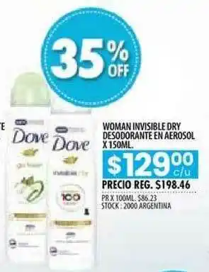 Pigmento Woman Invisible Dry Desodorante En Aerosol Dove oferta