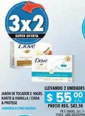 Pigmento Jabón De Tocador Karite & Vainilla Cuida & Protege Dove oferta