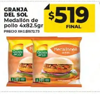Supermayorista Vital Granja Del Sol Medallón de Pollo 4 x 82.5gr oferta