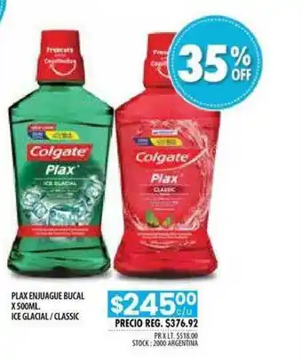 Pigmento Plax Enjuague Bucal Ice Glacial Classic x 500ml oferta