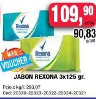 Maxiconsumo Rexona Jabon 3x125gr oferta