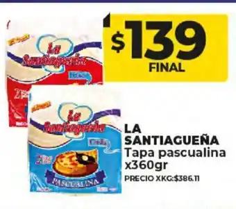 Supermayorista Vital La Santiagueña Tapa Pascualina x 360gr oferta