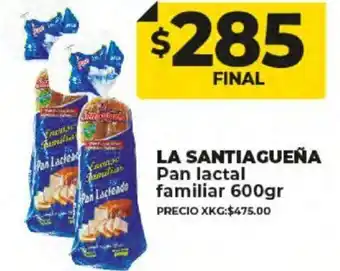 Supermayorista Vital La Santiagueña Pan Lactal Familiar 600gr oferta