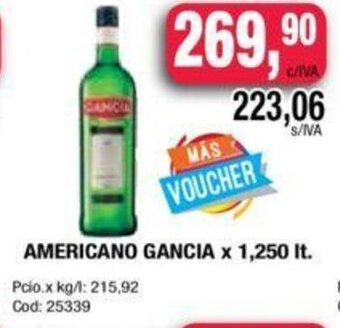 Maxiconsumo Americano Gancia x 1,250lt oferta