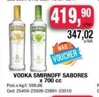 Maxiconsumo Vodka Smirnoff Sabores x 700cc oferta