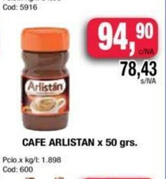 Maxiconsumo Cafe Arlistan x 50grs oferta