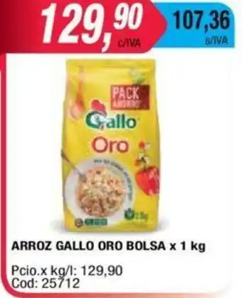 Maxiconsumo Gallo Oro Bolsa Arroz x 1kg oferta