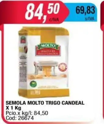 Maxiconsumo Semola Molto Trigo Candeal x 1kg oferta