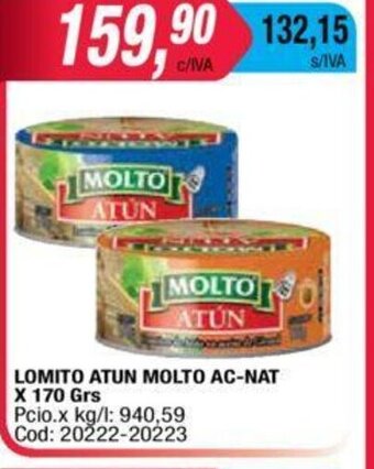Maxiconsumo Molto Lomito Atun AC-NAT x 170grs oferta