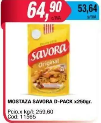 Maxiconsumo Savora Mostaza D.P x 250gr oferta