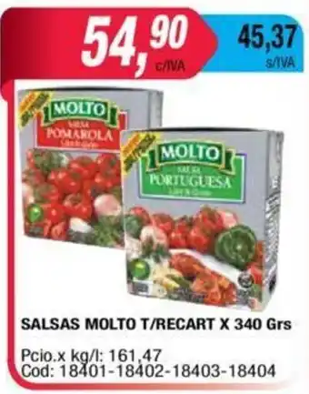 Maxiconsumo Molto Salsas T/Recart x 340grs oferta