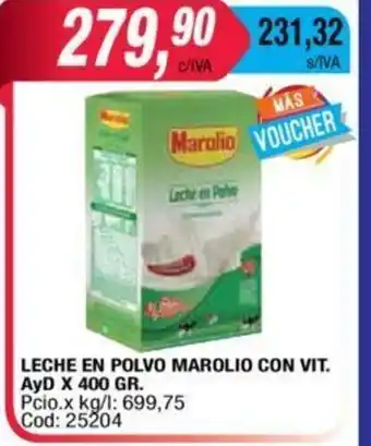 Maxiconsumo Marolio Leche En Polvo Con Vit Ayd x 400grs oferta