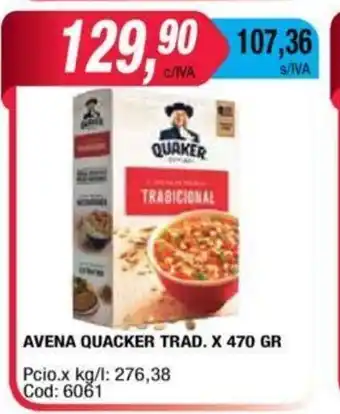 Maxiconsumo Quaker Avena Trad. 470g oferta
