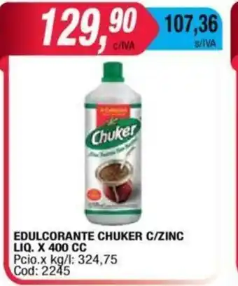 Maxiconsumo Chuker Edulcorante Clasico Liq C/Zinc 400cc oferta