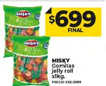 Supermayorista Vital Misky Gomitas Jelly Roll x 1kg oferta