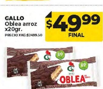 Supermayorista Vital Gallo Oblea Arroz x 20gr oferta