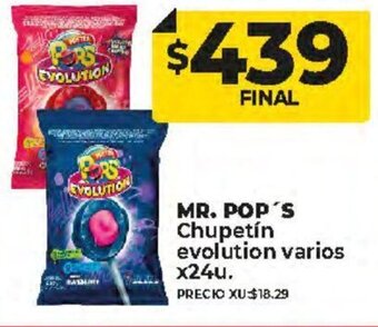 Supermayorista Vital Mr. Pop's Chupetín Evolution Varios x 24u oferta