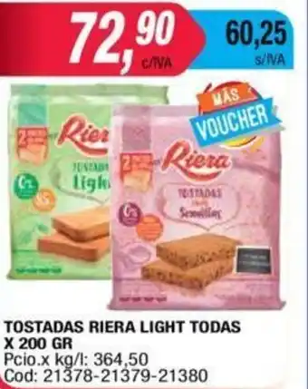 Maxiconsumo Riera Tostadas Light Todas x 200gr oferta