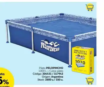 Coppel Pileta pelopincho 1000 l + cubre pileta oferta