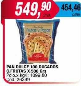 Maxiconsumo Pan dulce 100 ducados c frutas oferta