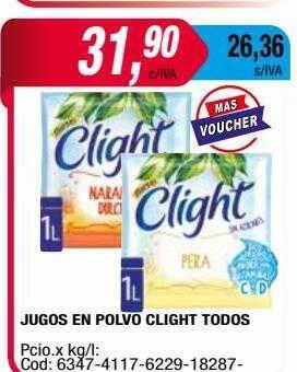 Maxiconsumo Jugos en polvo clight todos oferta