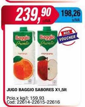 Maxiconsumo Jugo baggio sabores oferta