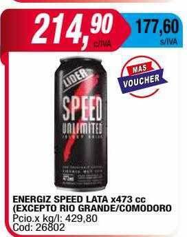 Maxiconsumo Energiz speed lata oferta