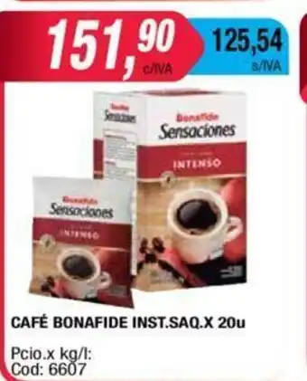 Maxiconsumo Café Bonafide Int. Saq. x 20u oferta