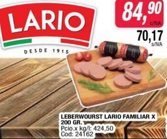 Maxiconsumo Leberwurst Lario Familiar x 200gr oferta