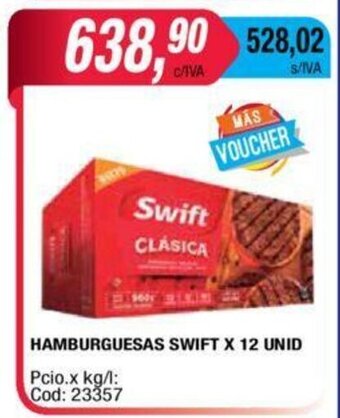 Maxiconsumo Hamburguesas Swift x 12 unid oferta