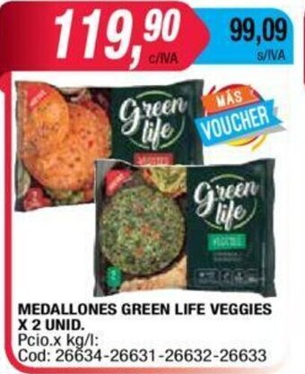 Maxiconsumo Medallones Green Life Veggies x 2 unid oferta