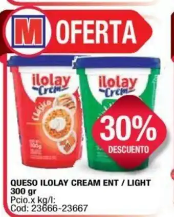 Maxiconsumo Queso Ilolay Cream ent/Light 600gr oferta