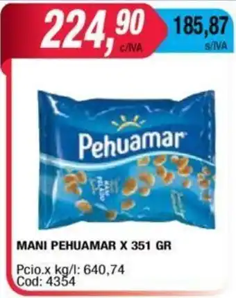 Maxiconsumo Pehuamar Mani x 351gr oferta