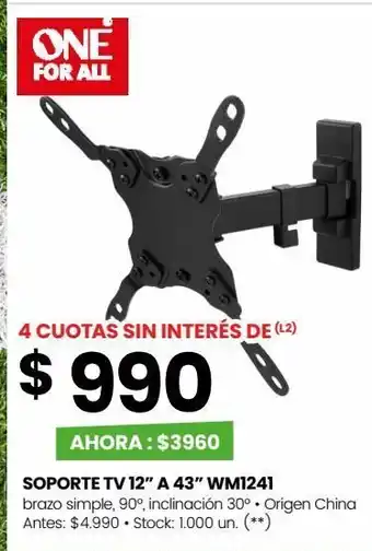 Changomas Soporte tv 12” a 43” wm1241 oferta