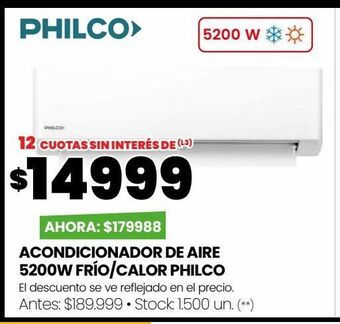 Changomas Acondicionador de aire 5200w frío/calor philco oferta