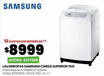 Changomas Lavarropas samsung carga superior 7kg oferta