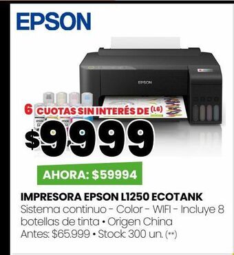 Changomas Impresora epson l1250 ecotank oferta