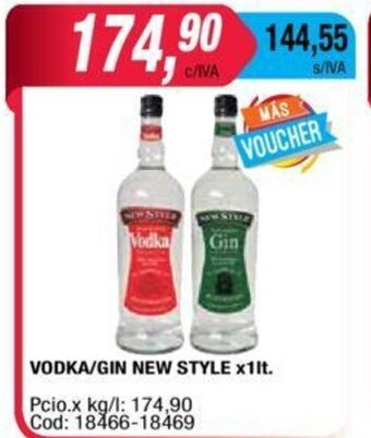 Maxiconsumo Vodka/Gin New Style x 1lt oferta