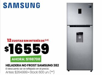 Changomas Heladera no frost samsung 382 oferta