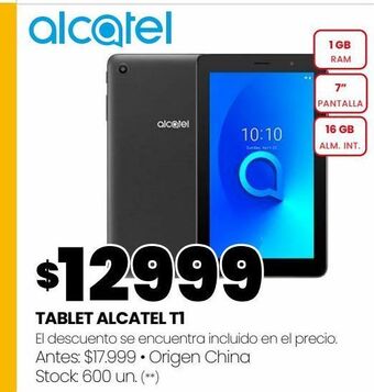 Changomas Tablet alcatel t1 oferta