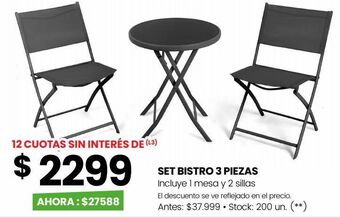 Changomas Set bistro 3 piezas oferta