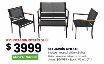 Changomas Set jardín 4 piezas oferta