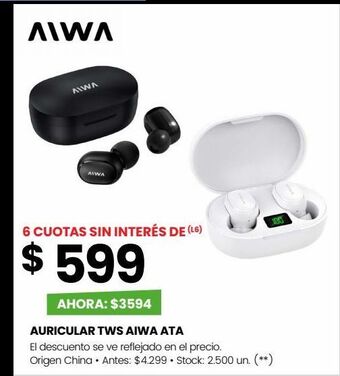 Changomas Auricular tws aiwa ata oferta